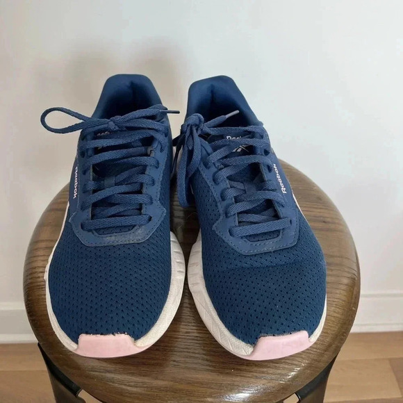 Reebok navy blue and  pink running shoes - Picture 7 of 9